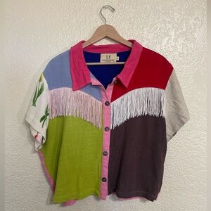 Fashion Brand Company, One of a Kind Fringe Top, Size XL